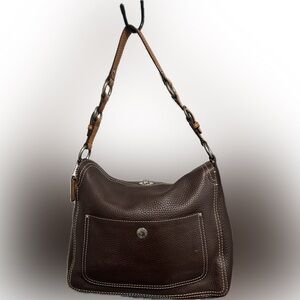 Coach Chelsea brown pebbled leather hobo shoulder bag. Style F12338